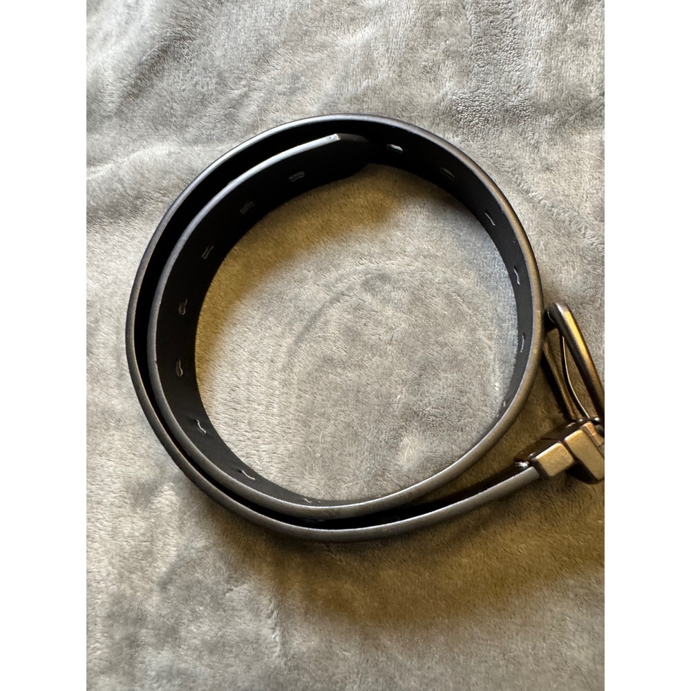 Cat & jack Kids Reversible Belt Black Brown Faux Leather Gunmetal Buckle 30 Inch - Picture 2 of 7